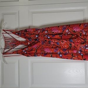 Candie's Romper Orange Floral Overlay